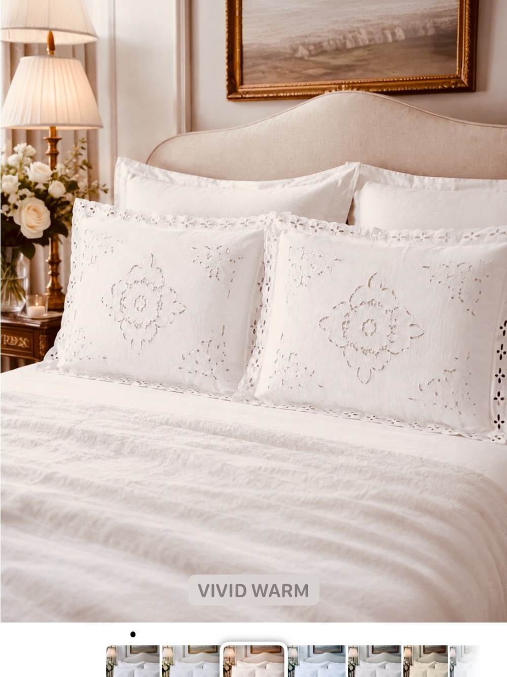 Vintage Y2K Richelieu Open Cutwork White Pillow Shams 100% Cotton 2 Count NIB